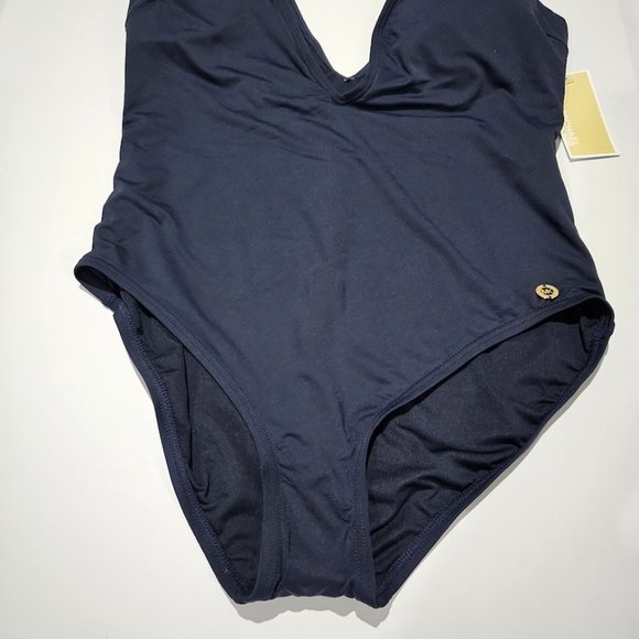 Michael Michael Kors Grommet V-Neck One-Piece Swimsuit Size 14 - Picture 7 of 14